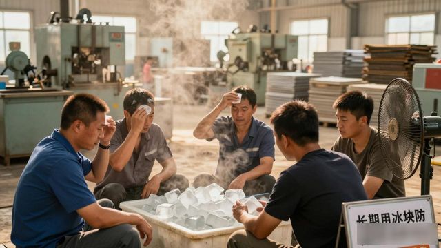 车间高温不用愁 芜湖防暑降温冰块成了工人的救命凉方